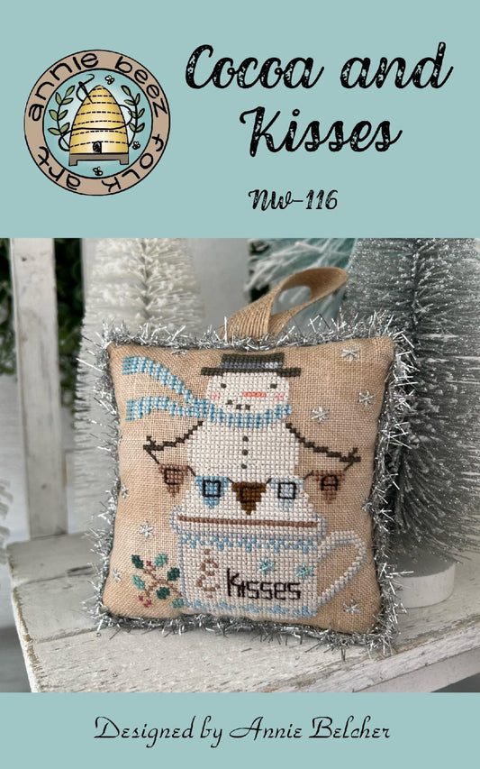 PREORDER Cocoa and Kisses - Annie Beez - Cross Stitch Pattern, Needlecraft Patterns, The Crafty Grimalkin - A Cross Stitch Store