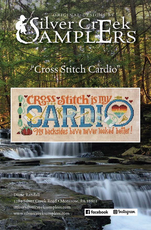 PREORDER Cross Stitch Cardio - Silver Creek Samplers - Cross Stitch Pattern, Needlecraft Patterns, The Crafty Grimalkin - A Cross Stitch Store