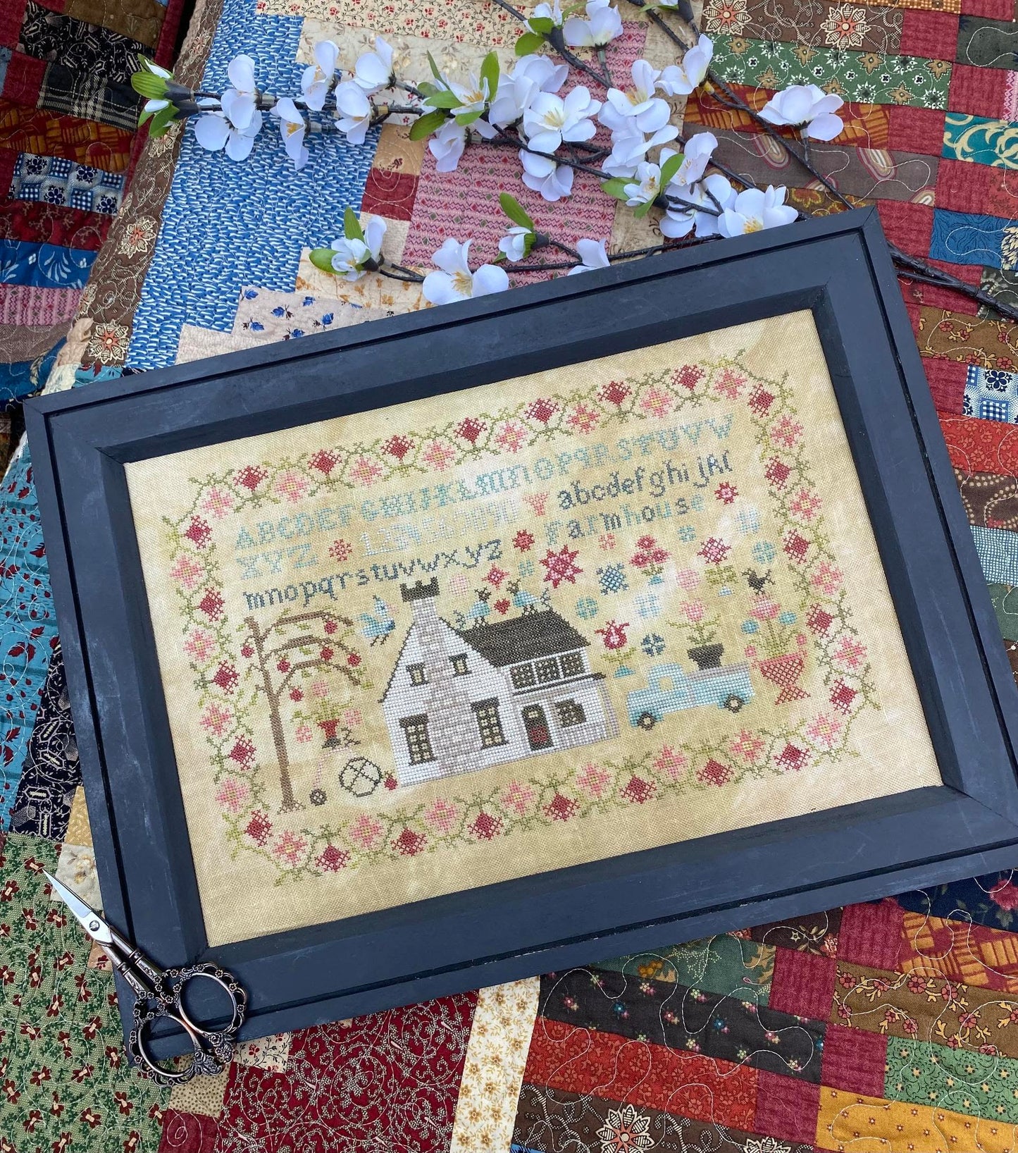 Vintage Farmhouse Sampler - Pansy Patch Quilts and Stitchery - Cross Stitch Pattern