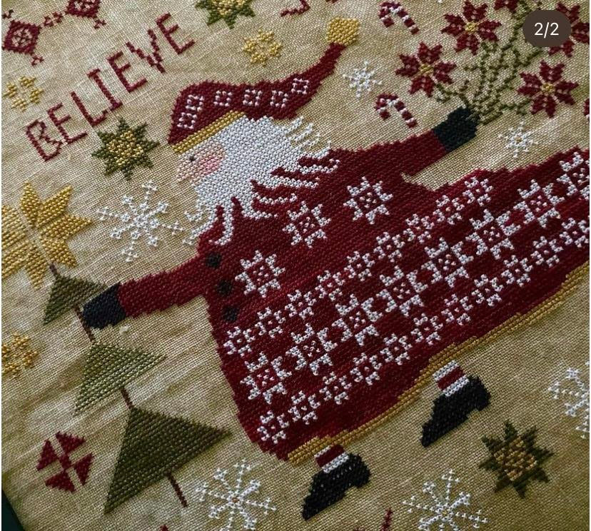 Santa's Patchwork Cloak - Pansy Patch Quilts and Stitchery - Cross Stitch Pattern