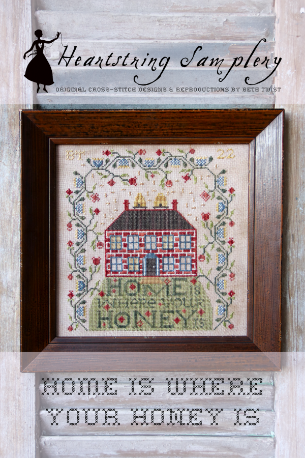 PRE-ORDER Home Is Where Your HONEY Is - Heartstring Samplery - Cross Stitch Pattern, Needlecraft Patterns, The Crafty Grimalkin - A Cross Stitch Store