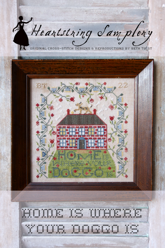 PRE-ORDER Home Is Where Your DOGGO Is - Heartstring Samplery - Cross Stitch Pattern, Needlecraft Patterns, The Crafty Grimalkin - A Cross Stitch Store