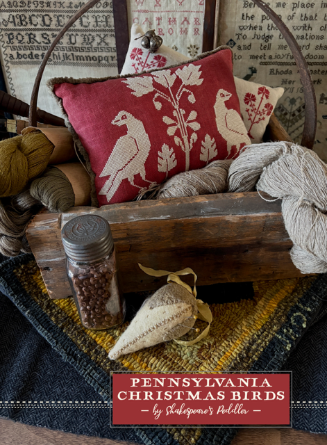 PREORDER Pennsylvania Christmas Birds - Shakespeare's Peddler - Cross Stitch Pattern