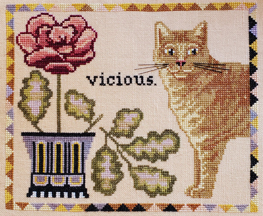 PRE-ORDER Vicious - The Artsy Housewife - Cross Stitch Pattern, Needlecraft Patterns, The Crafty Grimalkin - A Cross Stitch Store