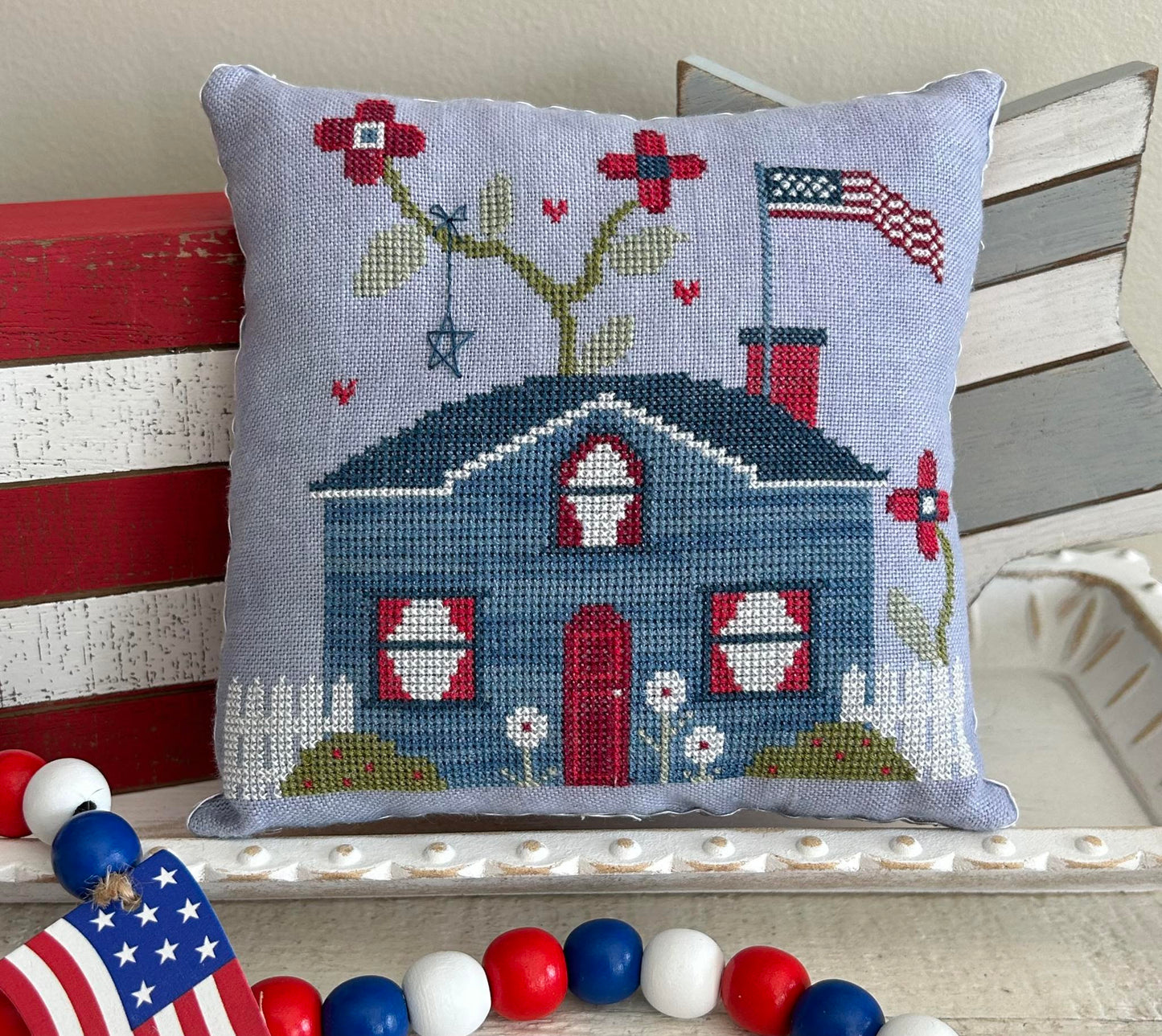 PREORDER Patriotic House 2 - Emily Call - Cross Stitch Pattern