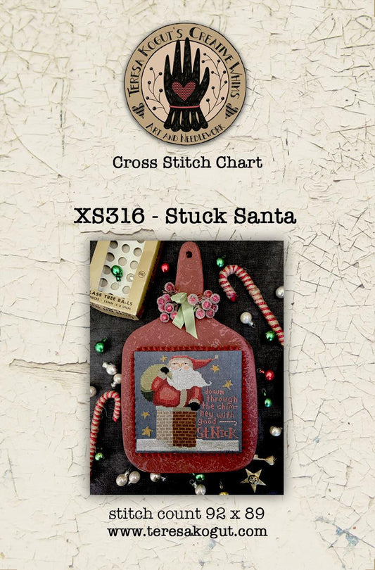 Stuck Santa - Teresa Kogut - Cross Stitch Pattern