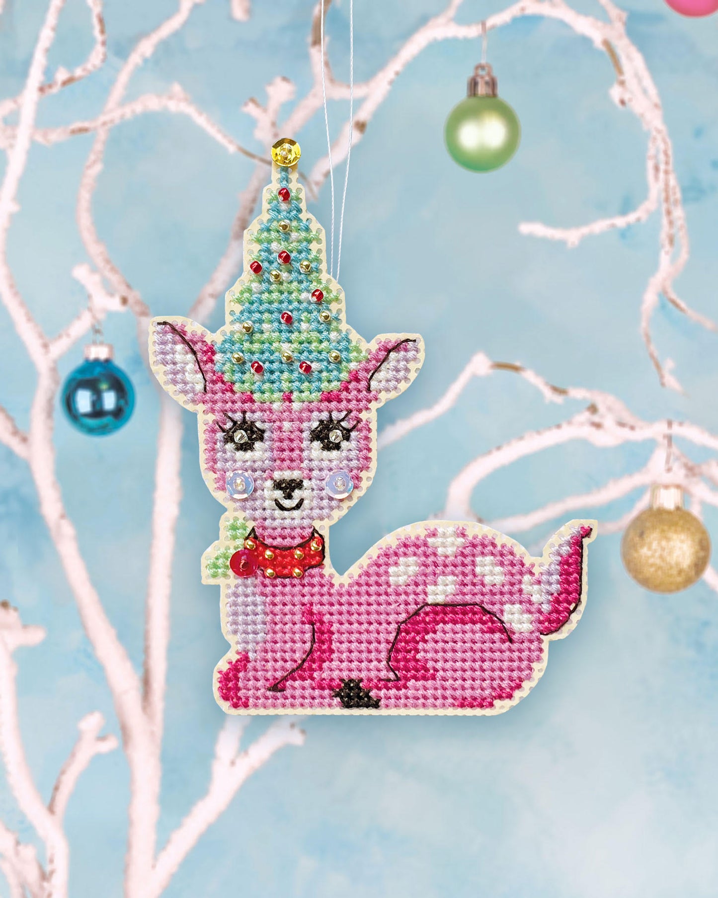 PREORDER Christmas Fawn Kit - Satsuma Street - Cross Stitch Pattern, Needlecraft Patterns, The Crafty Grimalkin - A Cross Stitch Store