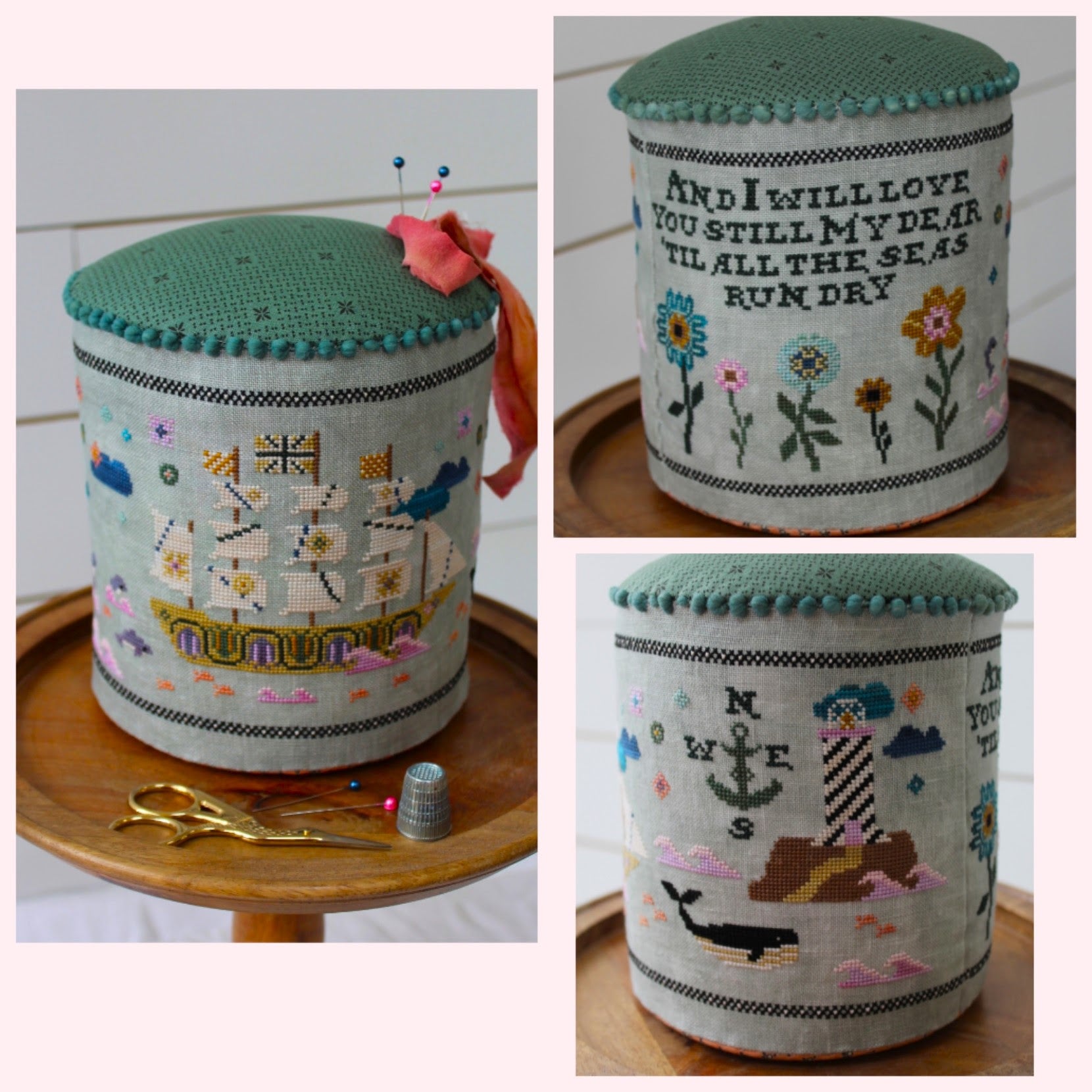 PRE-ORDER Til All the Seas Run Dry Pin Drum - Cosford Rise Stitchery - Cross Stitch Pattern, Needlecraft Patterns, The Crafty Grimalkin - A Cross Stitch Store