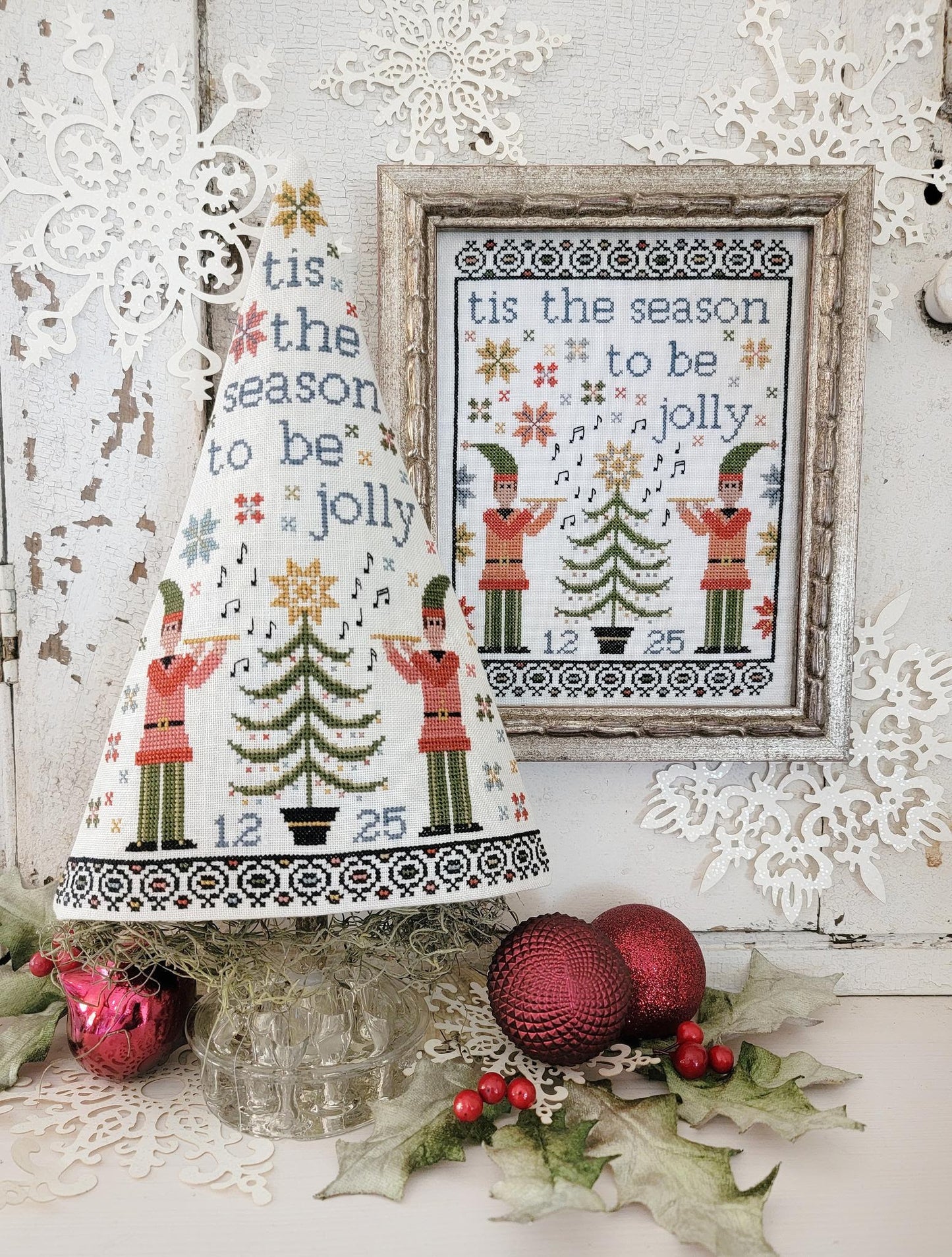 Eleventh Day of Christmas Sampler and Tree - Hello From Liz Mathews - Cross Stitch Pattern