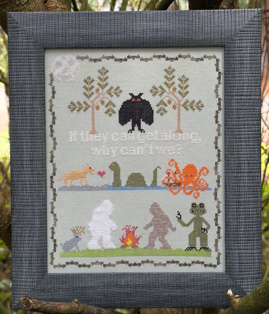 PREORDER CRYPTIDS SAMPLER - Sambrie Stitches - Cross Stitch Pattern