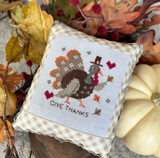 PREORDER Give Thanks Turkey - Emily Call - Cross Stitch Pattern