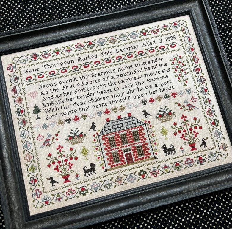 Jane Thompson 1838 - The Scarlett House - Cross Stitch Pattern