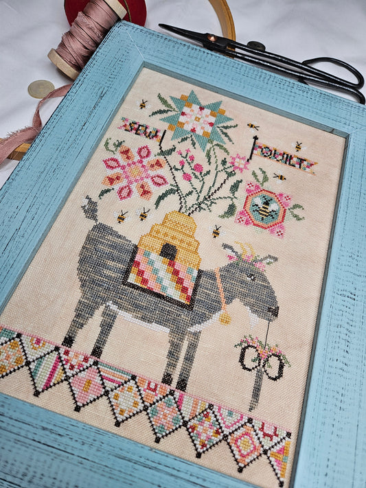 PREORDER Quilting Nanny - Quaint Rose Needearts - Cross Stitch Pattern, Needlecraft Patterns, The Crafty Grimalkin - A Cross Stitch Store