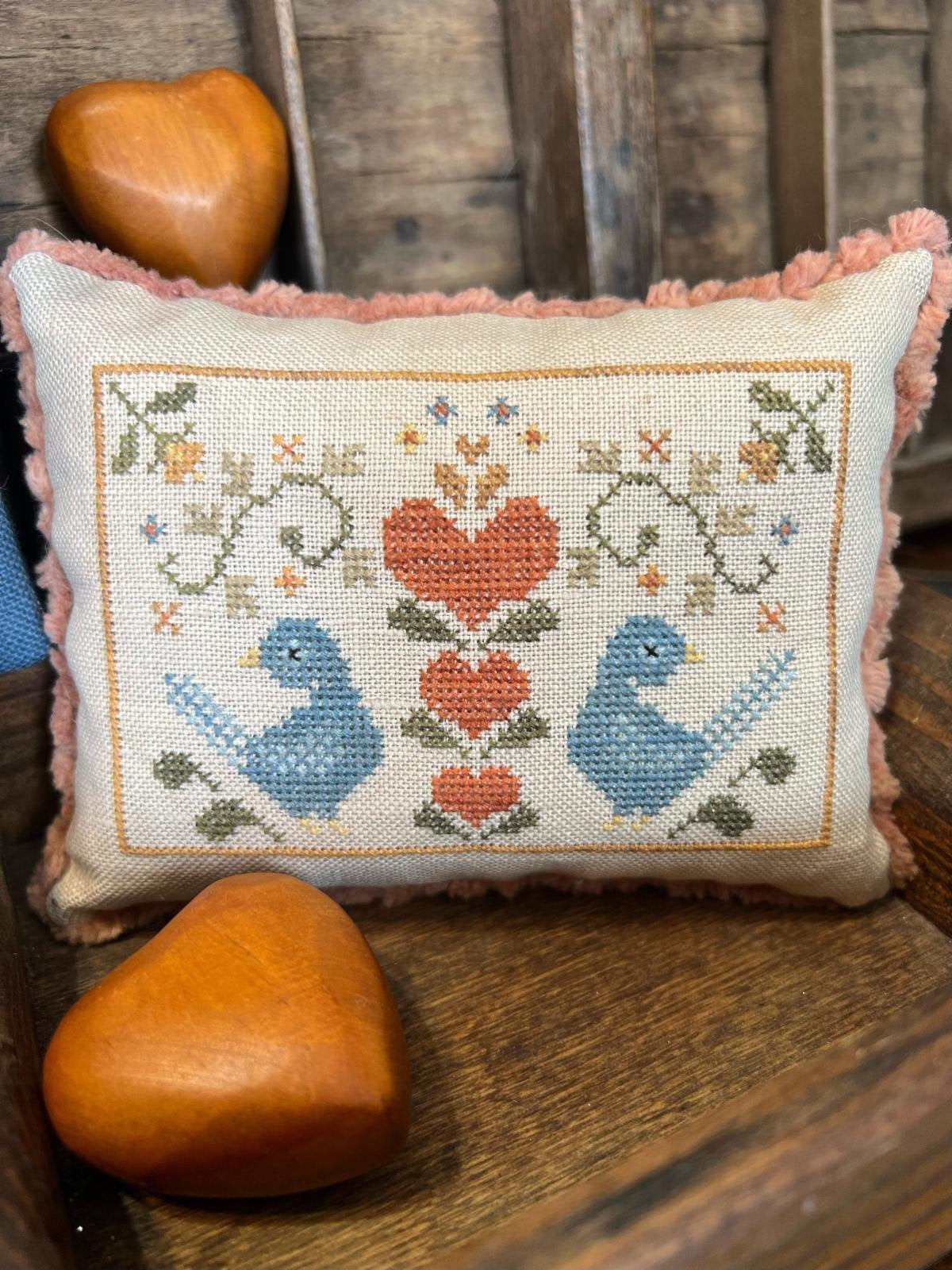 PREORDER Folk Birds Pincushion and Pouch - Annie Beez - Cross Stitch Pattern, Needlecraft Patterns, The Crafty Grimalkin - A Cross Stitch Store