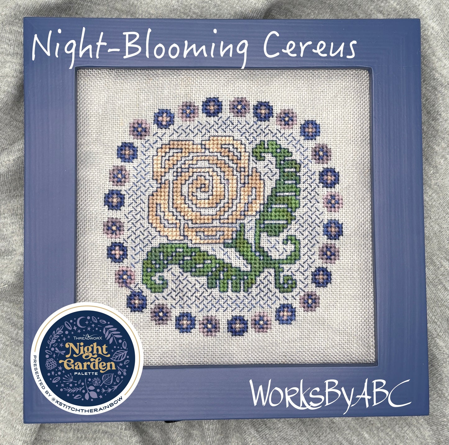 PREORDER Night-Blooming Cereus -  Works by ABC - Cross Stitch Pattern, Needlecraft Patterns, The Crafty Grimalkin - A Cross Stitch Store