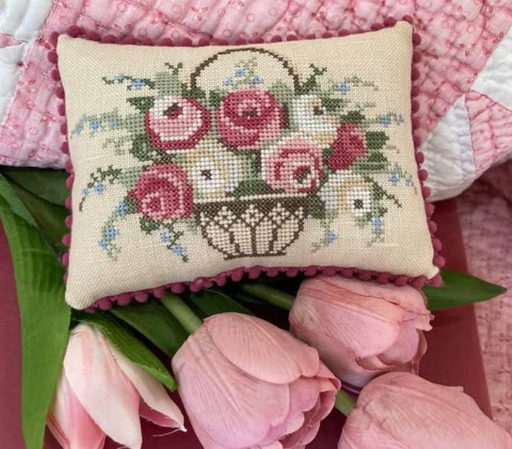 PREORDER  Georgian Floral Basket - JBW Designs - Cross Stitch Pattern, Needlecraft Patterns, The Crafty Grimalkin - A Cross Stitch Store