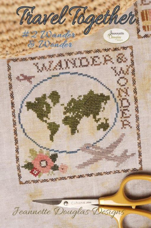 PREORDER #2 Wander and Wander, Travel Together Series - Jeannette Douglas - Cross Stitch Pattern, Needlecraft Patterns, The Crafty Grimalkin - A Cross Stitch Store