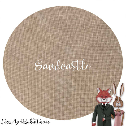 PREORDER - 28 Count Linen - Sandcastle - Fox and Rabbit Designs