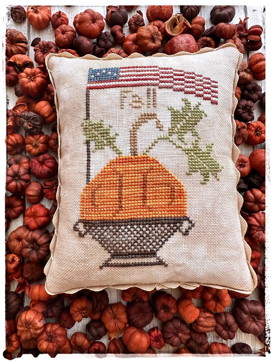 Fall Flag - Lucy Beam Love in Stitches - Cross Stitch Pattern