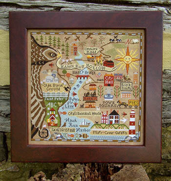 Map of Hawk Run Hollow - Carriage House Samplings - Cross Stitch Pattern, Needlecraft Patterns, Needlecraft Patterns, The Crafty Grimalkin - A Cross Stitch Store