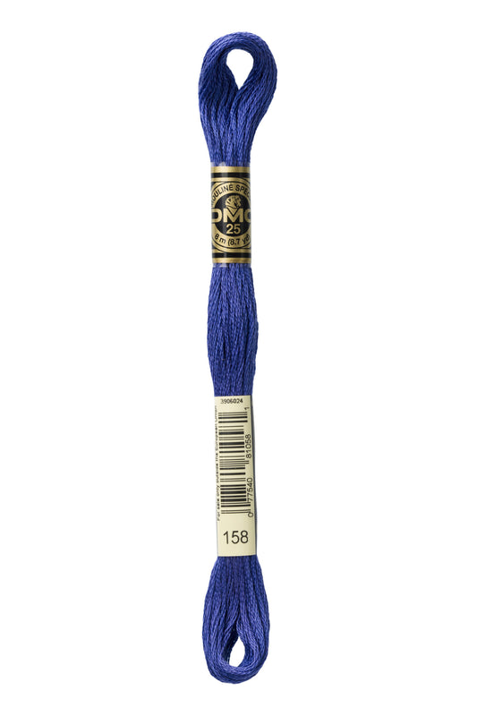 DMC 158 - Blue - Dark - DMC 6 Strand Embroidery Thread, Thread & Floss, Thread & Floss, The Crafty Grimalkin - A Cross Stitch Store