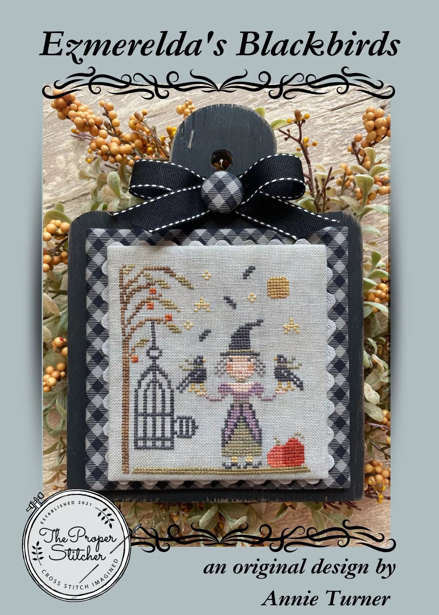 PRE-ORDER - Ezmerelda's Blackbirds - The Proper Stitcher - Cross Stitch Pattern, The Crafty Grimalkin - A Cross Stitch Store