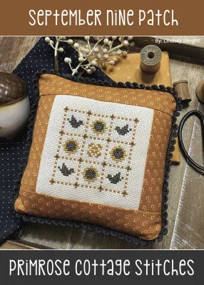 September Nine Patch - Primrose Cottage Stitches - Cross Stitch Pattern, Needlecraft Patterns, Needlecraft Patterns, The Crafty Grimalkin - A Cross Stitch Store