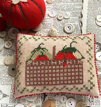 Tomato Basket - Lucy Beam Love in Stitches - Cross Stitch Pattern, Needlecraft Patterns, The Crafty Grimalkin - A Cross Stitch Store