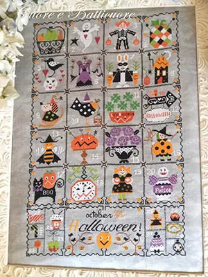 Shabby Halloween Calendar - Cuore E Batticuore - Cross Stitch Pattern, Needlecraft Patterns, The Crafty Grimalkin - A Cross Stitch Store