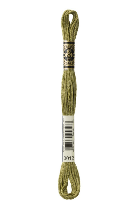 DMC 3012 - Khaki Green - Medium - DMC 6 Strand Embroidery Thread, Thread & Floss, Thread & Floss, The Crafty Grimalkin - A Cross Stitch Store