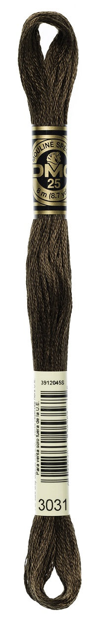 DMC 3031 - Mocha Brown - Very Dark - DMC 6 Strand Embroidery Thread, Thread & Floss, Thread & Floss, The Crafty Grimalkin - A Cross Stitch Store