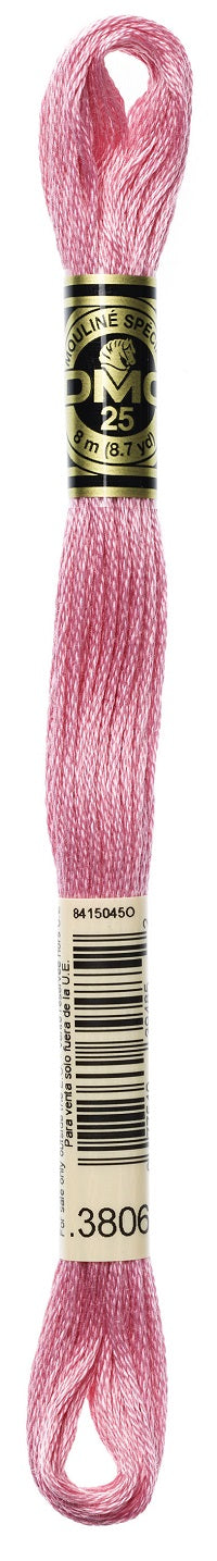 DMC 3806 - Cyclamen Pink - Light - DMC 6 Strand Embroidery Thread, Thread & Floss, Thread & Floss, The Crafty Grimalkin - A Cross Stitch Store