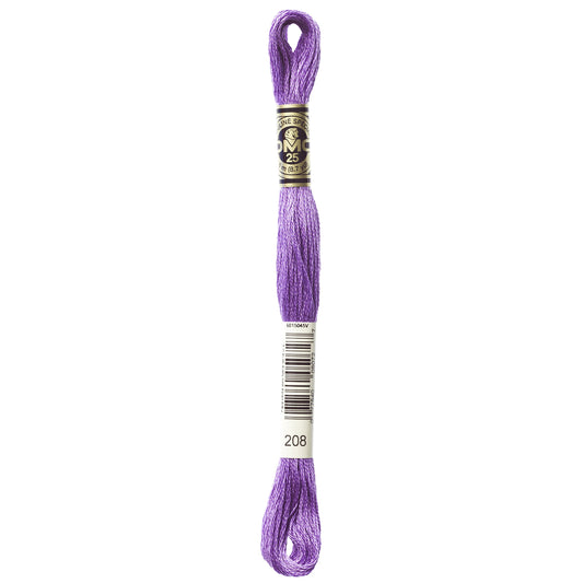 DMC 208 - Lavender - Very Dark - DMC 6 Strand Embroidery Thread, Thread & Floss, Thread & Floss, The Crafty Grimalkin - A Cross Stitch Store