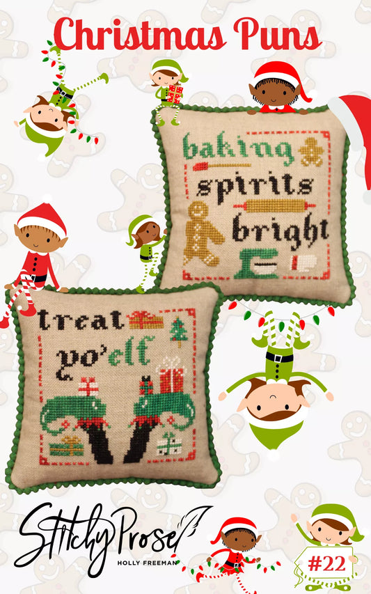 PRE-ORDER - Christmas Puns - Stitchy Prose - Cross Stitch Pattern, Needlecraft Patterns, Needlecraft Patterns, The Crafty Grimalkin - A Cross Stitch Store