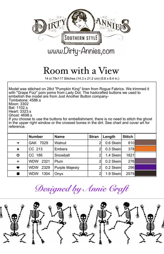 Room With a View - Dirty Annie's - Cross Stitch Pattern, Needlecraft Patterns, Needlecraft Patterns, The Crafty Grimalkin - A Cross Stitch Store