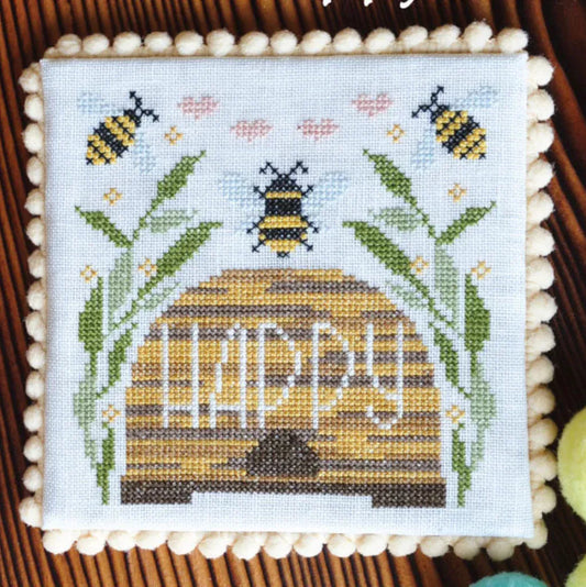 Bee Happy - Springtime Series #5 - Cottage Garden Samplings - Cross Stitch Pattern, Needlecraft Patterns, The Crafty Grimalkin - A Cross Stitch Store