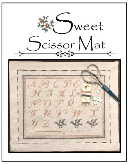 Sweet Scissor Mat - La D Da - Cross Stitch Pattern, Needlecraft Patterns, The Crafty Grimalkin - A Cross Stitch Store