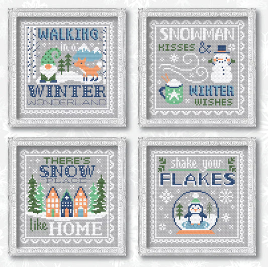 Winter Signs - Tiny Modernist - Cross Stitch Pattern, Needlecraft Patterns, Needlecraft Patterns, The Crafty Grimalkin - A Cross Stitch Store