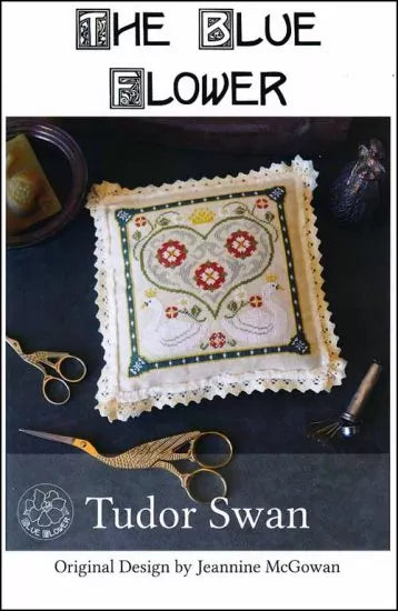 Tudor Swan - The Blue Flower - Cross Stitch Pattern, Needlecraft Patterns, Needlecraft Patterns, The Crafty Grimalkin - A Cross Stitch Store