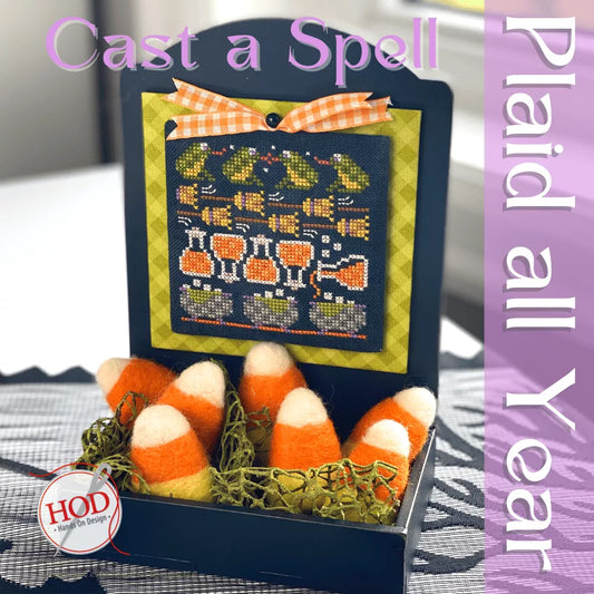 PRE-ORDER - Cast a Spell Plaid all Year - Hands on Design - Cross Stitch Pattern, Needlecraft Patterns, Needlecraft Patterns, The Crafty Grimalkin - A Cross Stitch Store