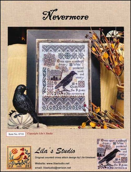 Nevermore - Lila's Studio - Cross Stitch Pattern, Needlecraft Patterns, Needlecraft Patterns, The Crafty Grimalkin - A Cross Stitch Store