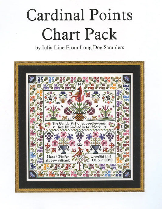 Cardinal Points - Long Dog Samplers/Gentle Arts - Cross Stitch Pattern, Needlecraft Patterns, The Crafty Grimalkin - A Cross Stitch Store