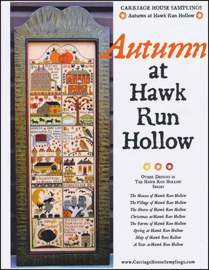 Autumn at Hawk Run Hollow - Carriage House Samplings - Cross Stitch Pattern, Needlecraft Patterns, Needlecraft Patterns, The Crafty Grimalkin - A Cross Stitch Store