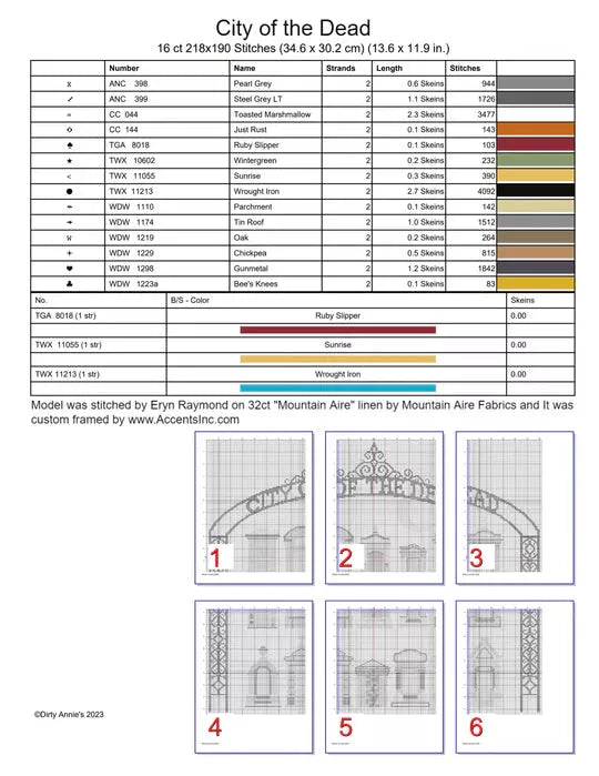 City of the Dead - Dirty Annie's - Cross Stitch Pattern, Needlecraft Patterns, Needlecraft Patterns, The Crafty Grimalkin - A Cross Stitch Store