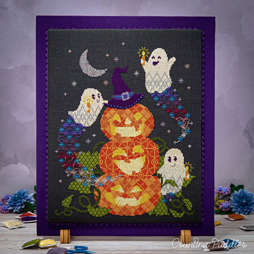 PRE-ORDER - Spook-tacular Party - Counting Puddles - Cross Stitch Pattern, The Crafty Grimalkin - A Cross Stitch Store