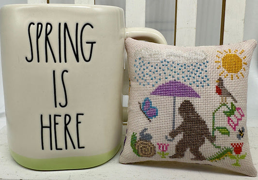 Bigfoot in Spring - Sambrie Stitches - Cross Stitch Pattern