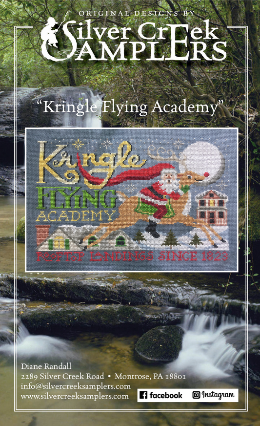 Kringle Flying Academy - Silver Creek Samplers - Cross Stitch Pattern, Needlecraft Patterns, Needlecraft Patterns, The Crafty Grimalkin - A Cross Stitch Store